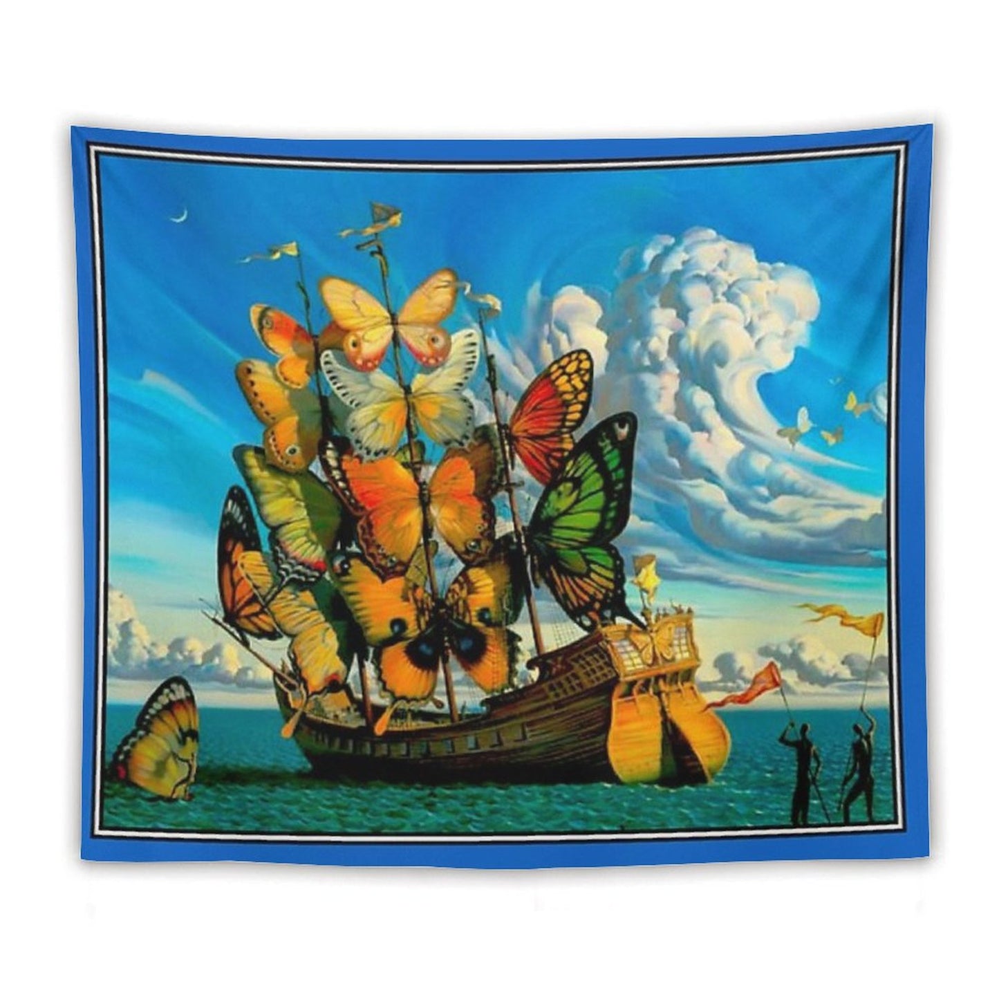 BUTTERFLY SHIP  Vintage Surreal Abstract Fantasy Print Tapestry