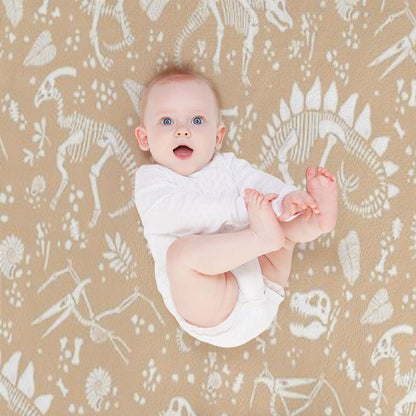 Excavated Dinosaur Fossils - Taupe Throw Blanket