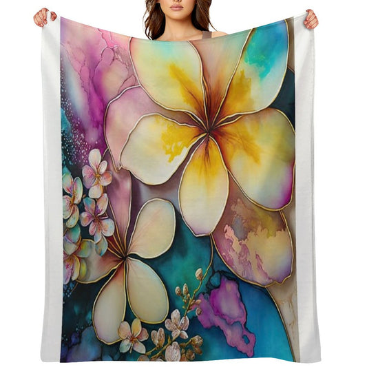 Plumeria Throw Blanket