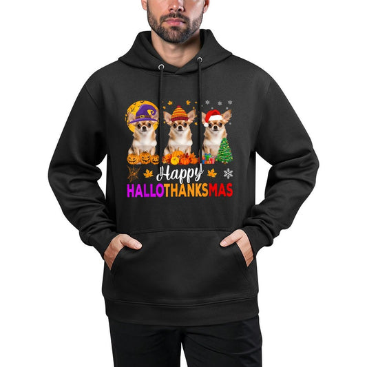 Chihuahua Dog Halloween Christmas Hallothanksmas Adjustable Hood Hoodie