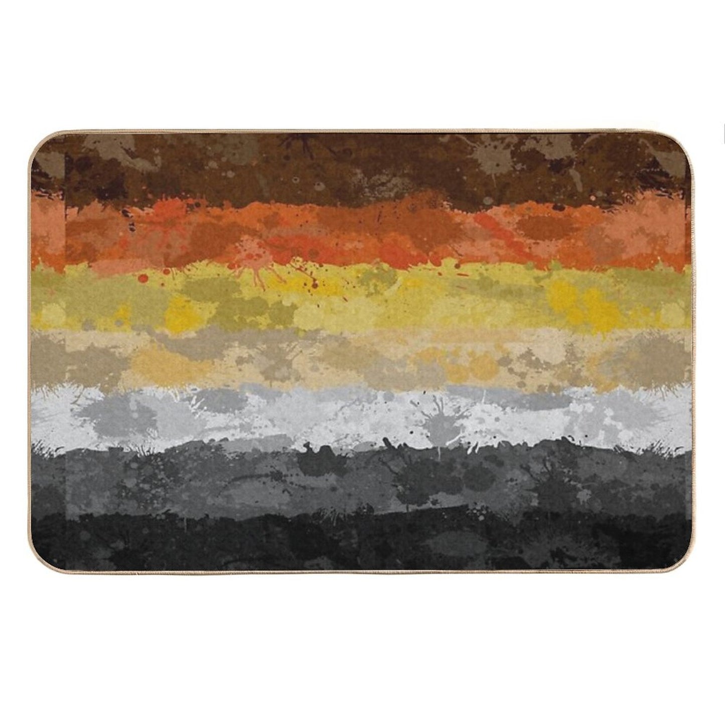 Bear Paint Splatter Flag Bath Mat