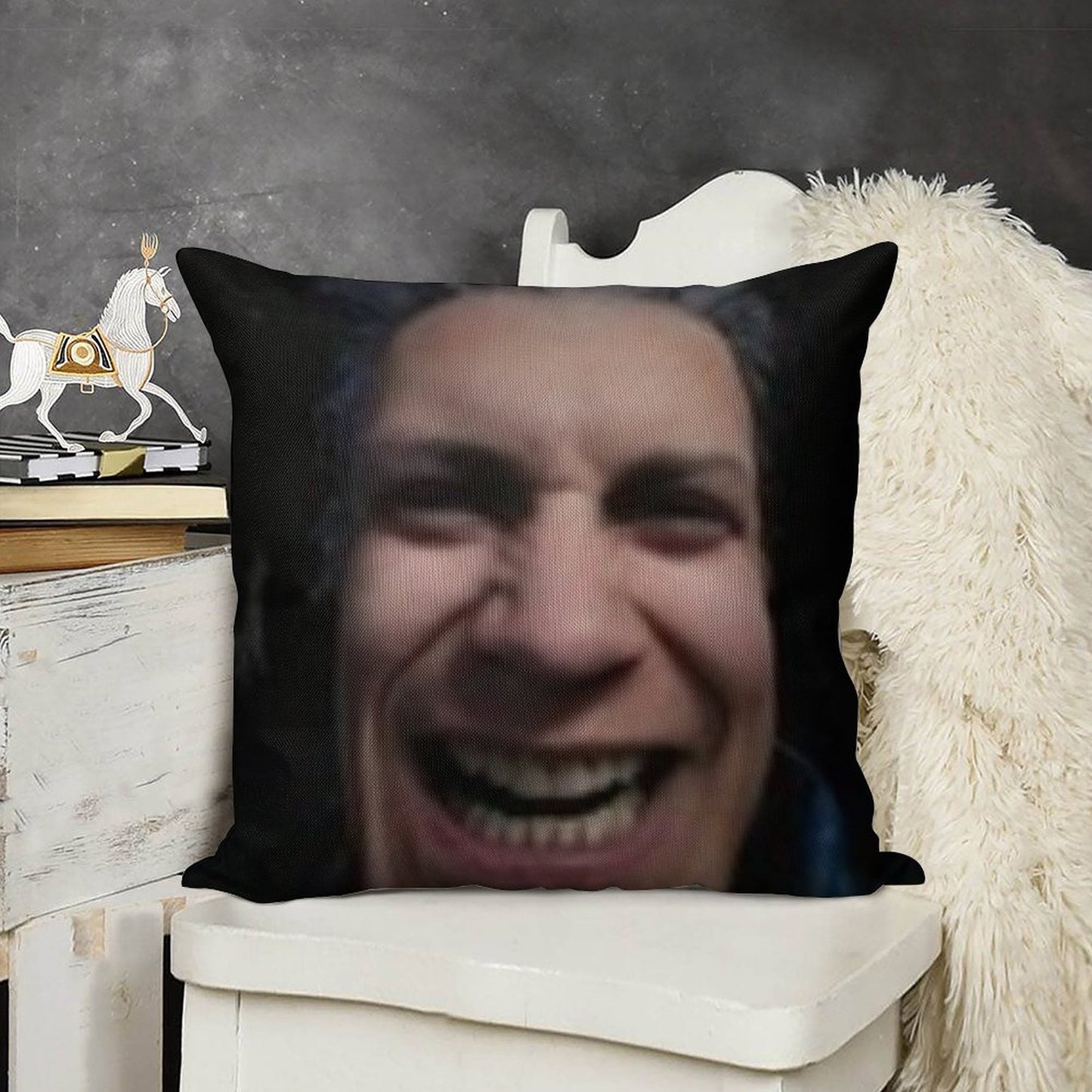 Cursed Vergil Linen Throw Pillow Cover