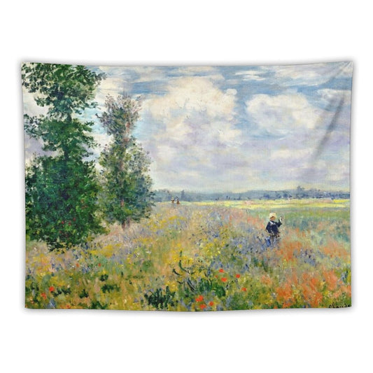 Poppy Fields Near Argenteuil by Claude Monet Tapestry