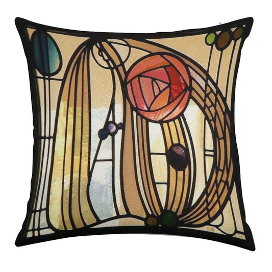 MacIntosh Rose Linen Throw Pillow Cover