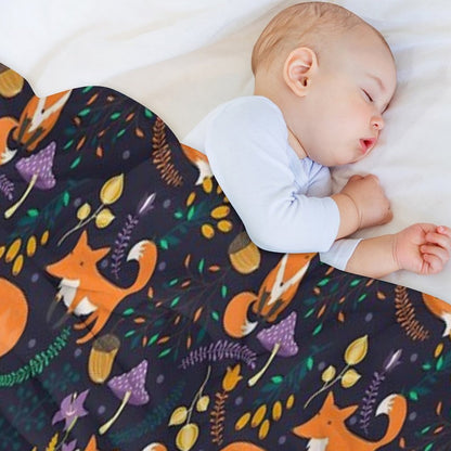 Foxes in The Magic Forest Throw Blanket