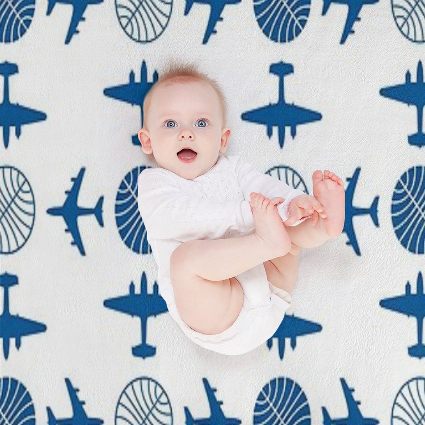 Pan Am Plane Icon Pattern Throw Blanket