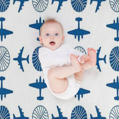 Pan Am Plane Icon Pattern Throw Blanket