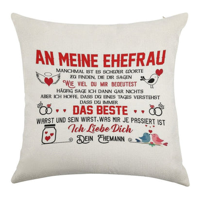 Gift for My Wife Perfect Gift Linen Throw Pillow Cover