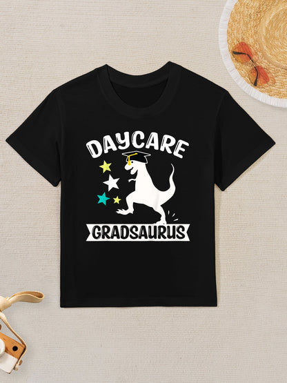 Kids Daycare Gradsaurus Dinosaur Baby Boy Daycare Graduation Kids T-Shirt