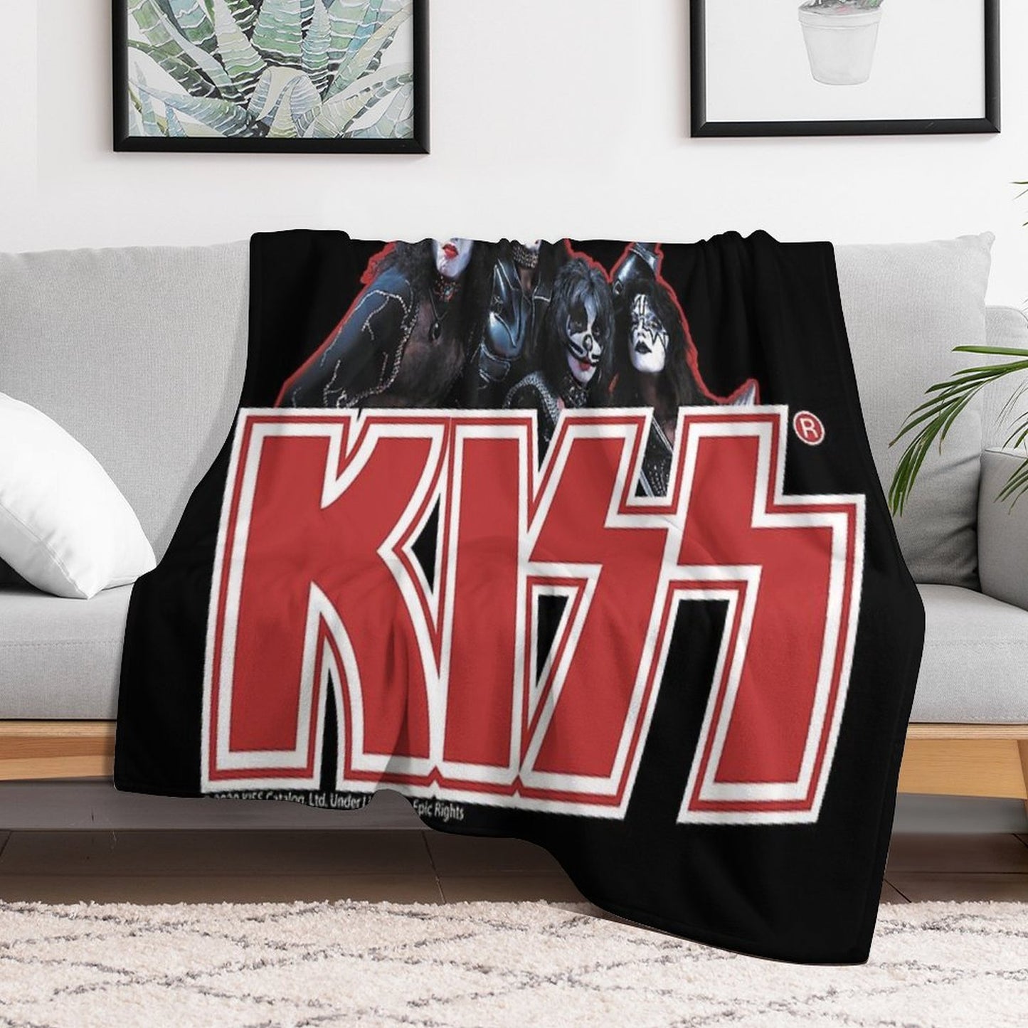 KISS Demon, Starchild, Spaceman And Catman Throw Blanket