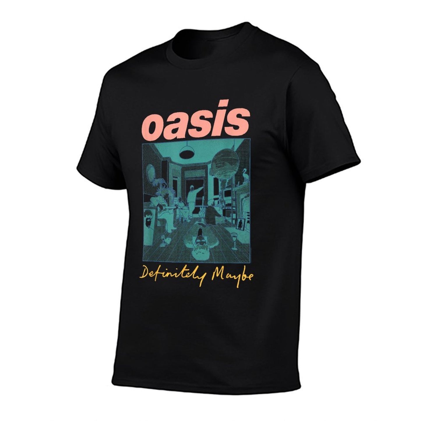 Oasis – Definitely Maybe Pink  Rolled Sleeves T-Shirt