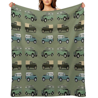 British Off Road 4x4 Vehicles Throw Blanket