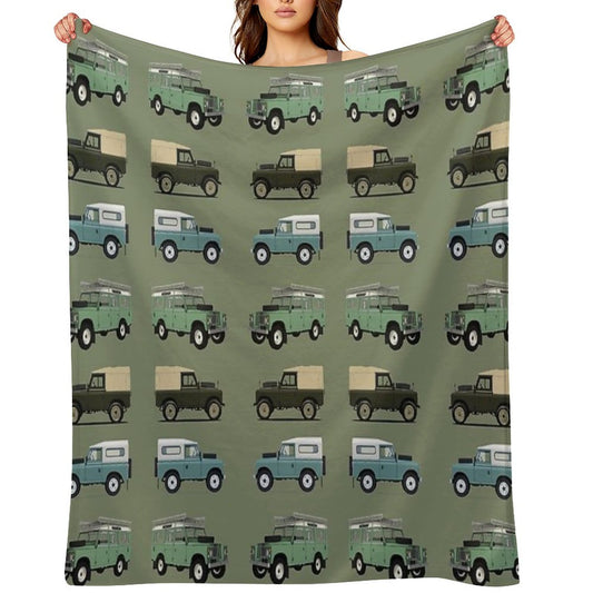 British Off Road 4x4 Vehicles Throw Blanket