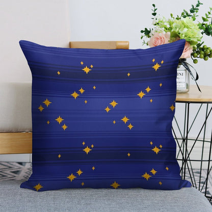 Twinkling Night Sky Linen Throw Pillow Cover
