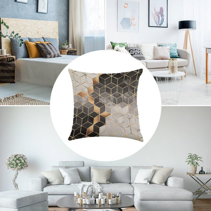 Smoky Cubes Linen Throw Pillow Cover