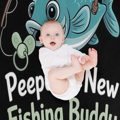 Peepaw’s New Fishing Buddy Arrives Soon New Dad Fathers Day Throw Blanket