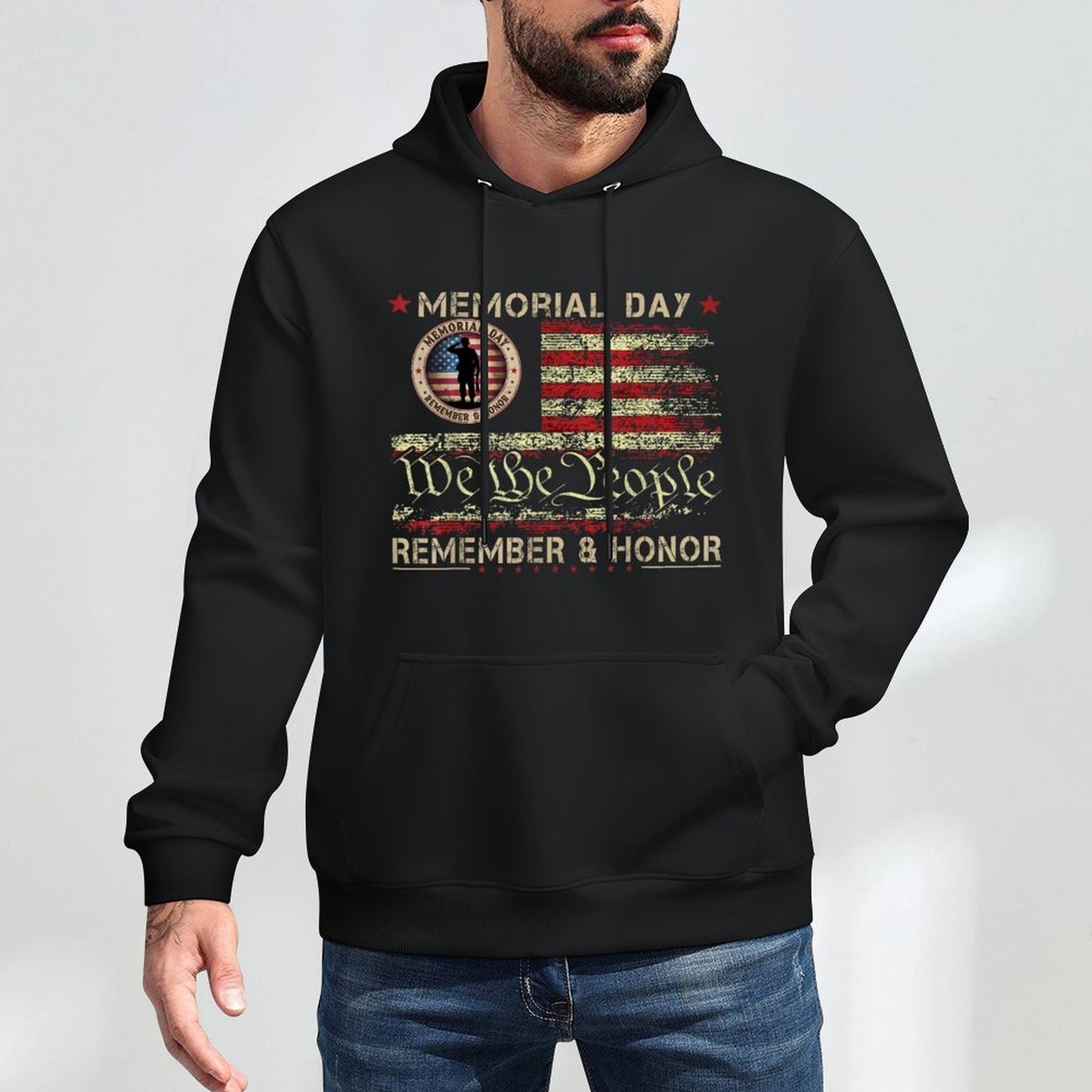 Veterans Day 2025 USA Memorial Day Red Poppy Flower Military Layering Staple Hoodie