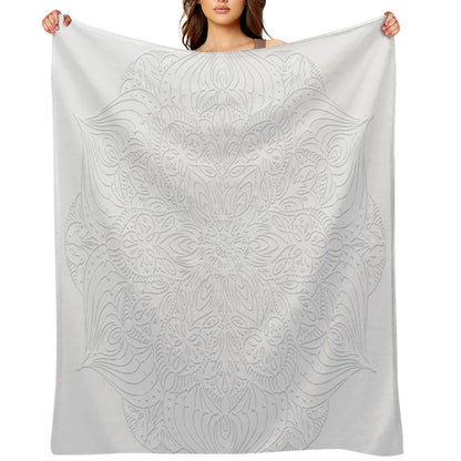 White Lace Mandala Throw Blanket
