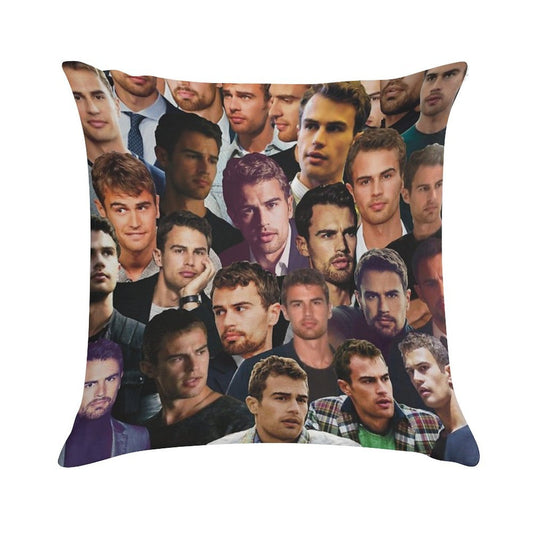 Theo James Photo Collage Soft Ultra-Soft Texture Throw Pillow