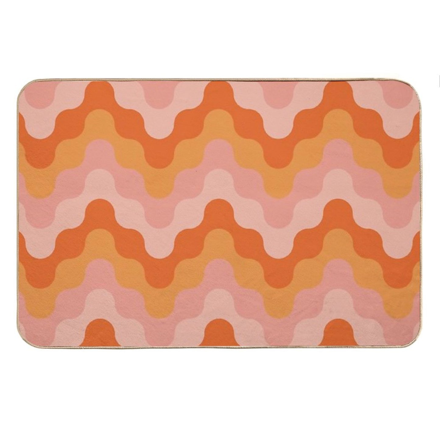 Colored Zigzags (pink And Orange) Bath Mat