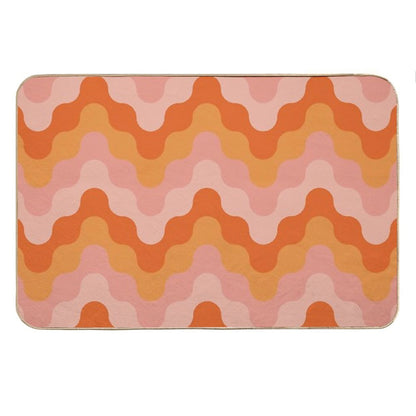 Colored Zigzags (pink And Orange) Bath Mat