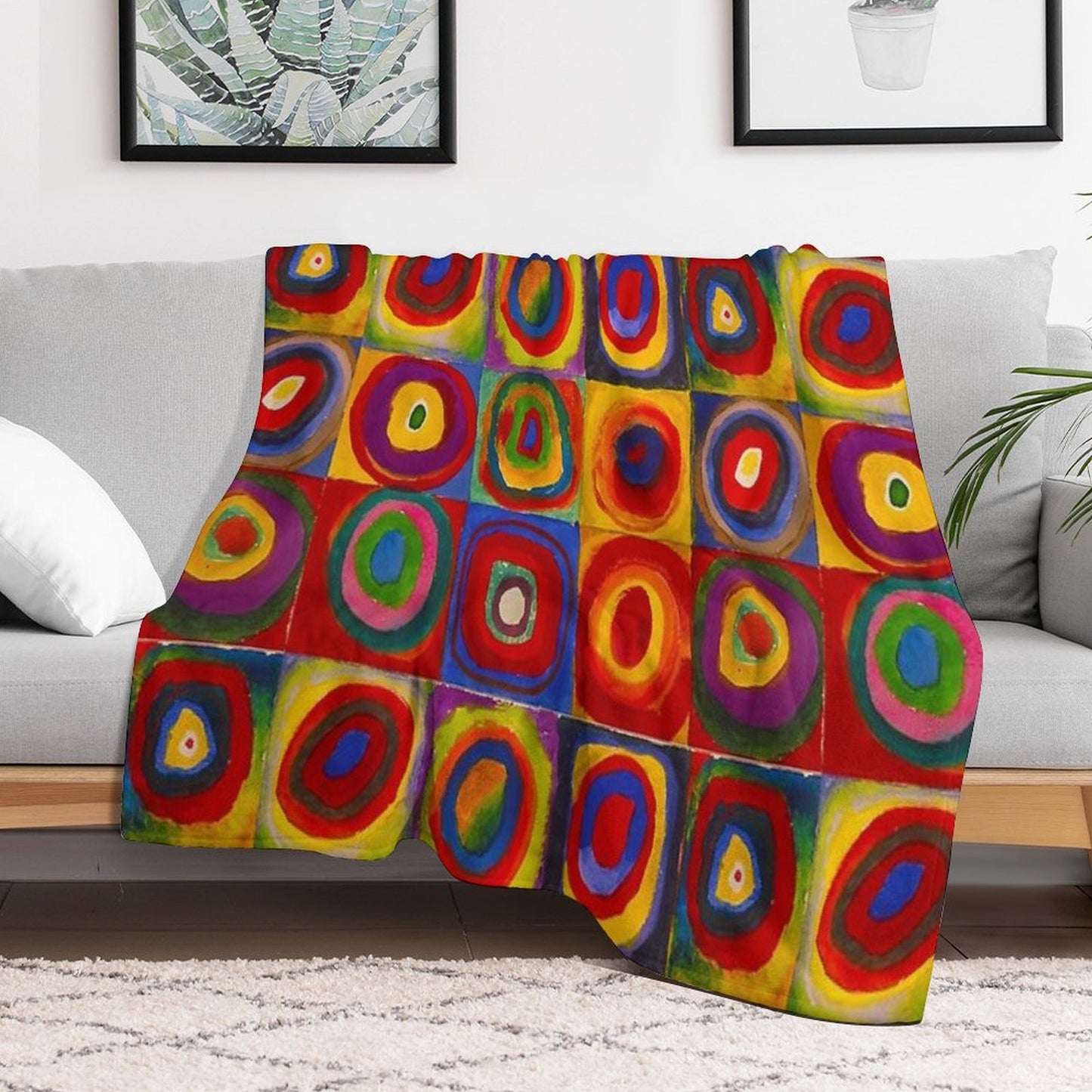 KANDINSKY HD - Color Study Squares Art Painting Throw Blanket