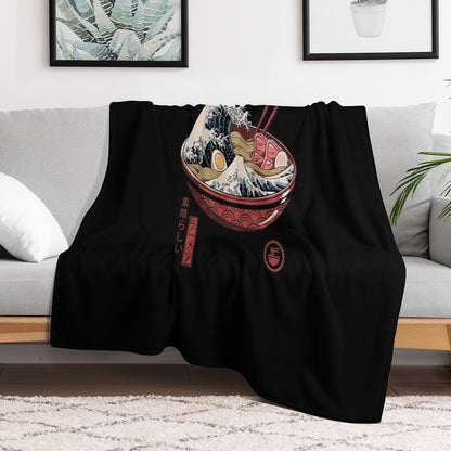 Great Ramen Wave Throw Blanket