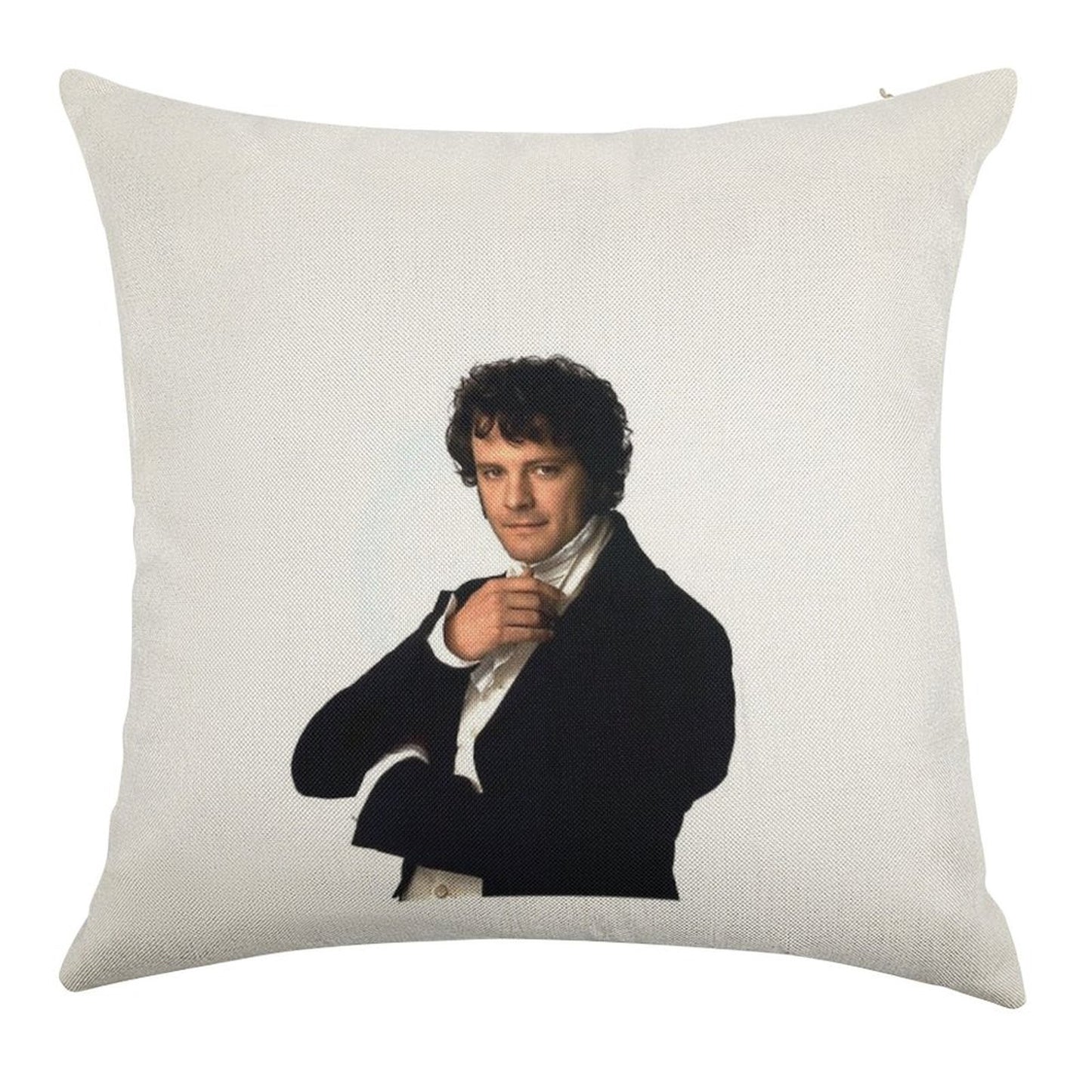 Colin Firth As Mr Darcy in Pride & Prejudice Linen Throw Pillow Cover