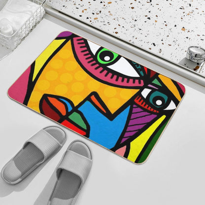 Funky Abstract Face Bath Mat