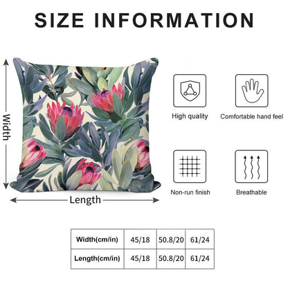 Painted Protea Pattern Soft Style Accent Throw Pillow