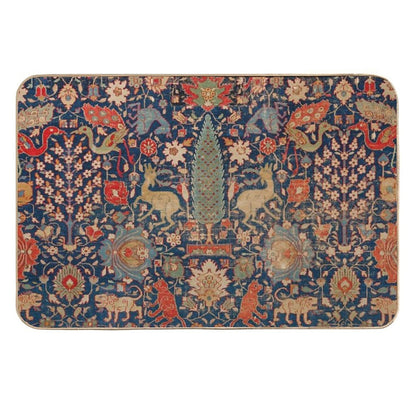 17th Century Persian Rug Print with Animals  Toxin-Free Bath Mat