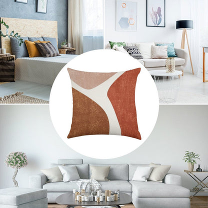 Terracotta Art Print 2 - Terracotta Abstract - Modern, Minimal, Contemporary Abstract - Brown, Beige Linen Throw Pillow Cover