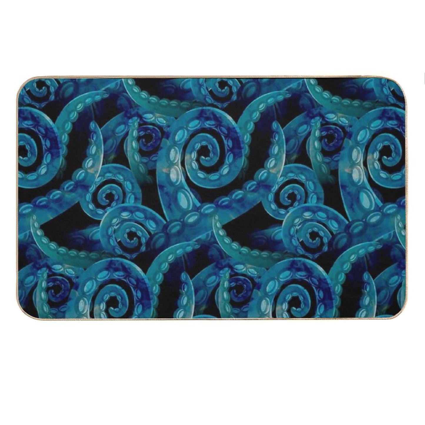 Octopus Tentacles - Blue - Deep Sea Nautical Bath Mat