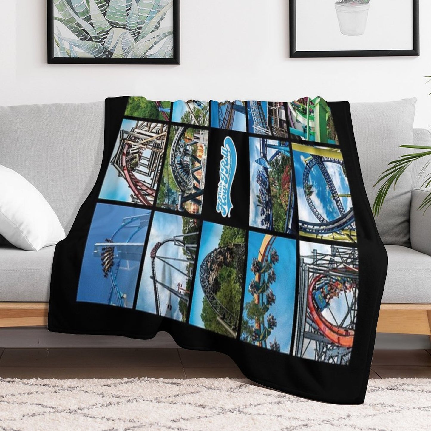 This Is How I Roll Roller Coaster Collage Throw Blanket