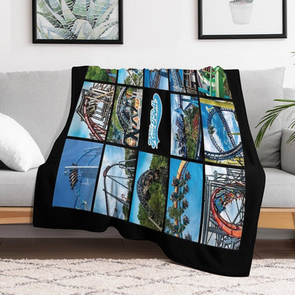 This Is How I Roll Roller Coaster Collage Throw Blanket