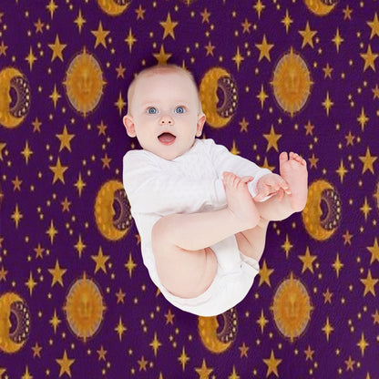 Bohemian 90's Sun And Moon Celestial Pattern Throw Blanket