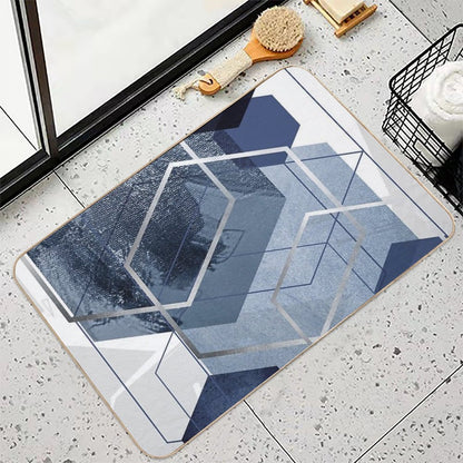 Blue And Grey Geo  Multi-Purpose Bath Mat
