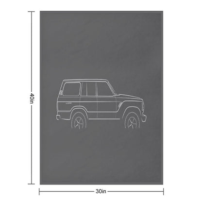 1983 Toyota Land Cruiser 60 Series - Profile Stencil, White Throw Blanket