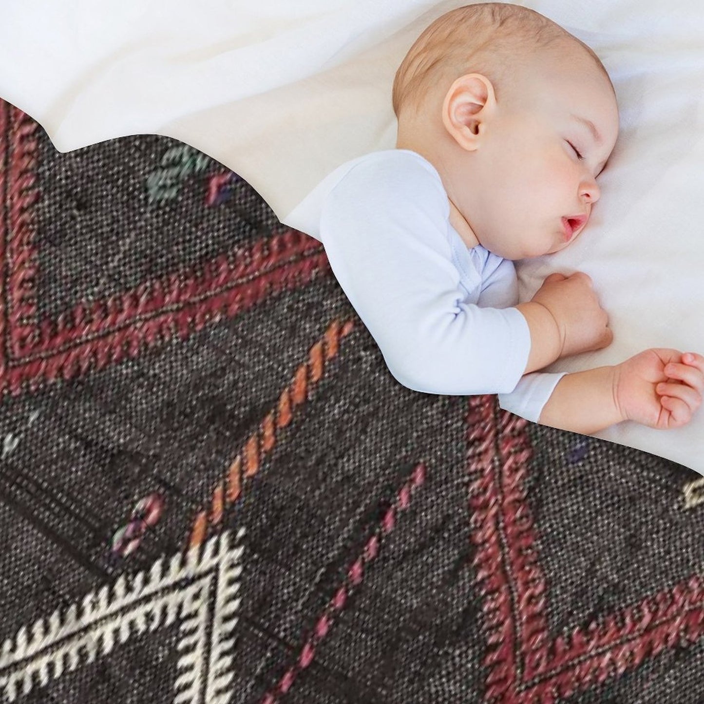 Old Kilim Fragment Throw Blanket