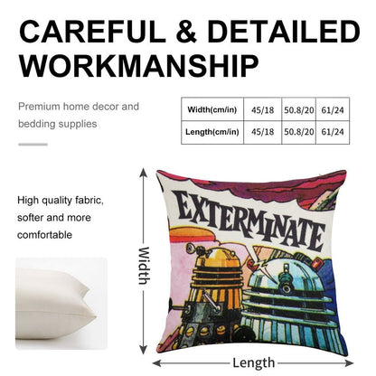 EXTERMINATE! Linen Throw Pillow Cover