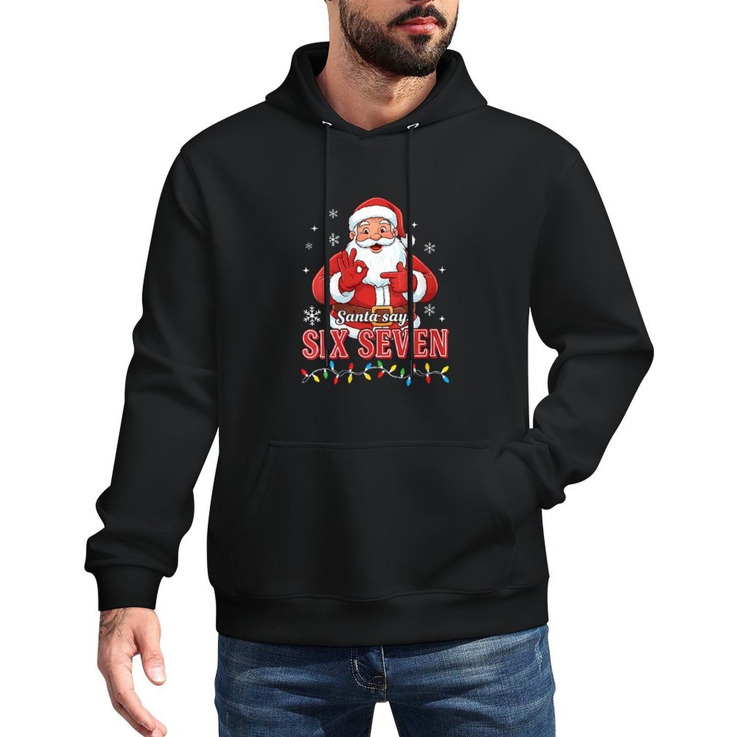 Womens Funny Christmas Santa Says Six Seven 67 Meme Christmas 67 Unisex Design Hoodie