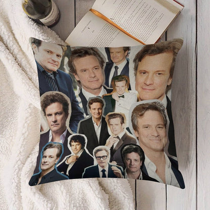 Colin Firth Linen Throw Pillow Cover