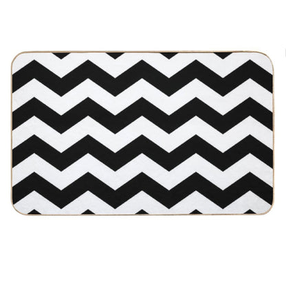 Black And White Zigzag Chevron Bath Mat