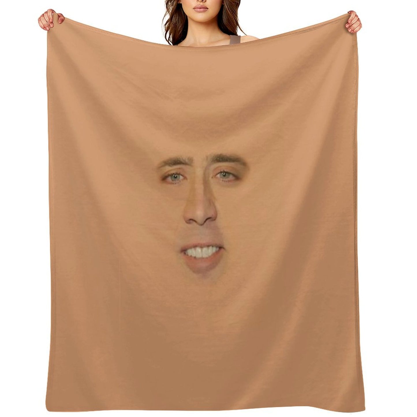 Nicolas Cage Full Face Throw Blanket