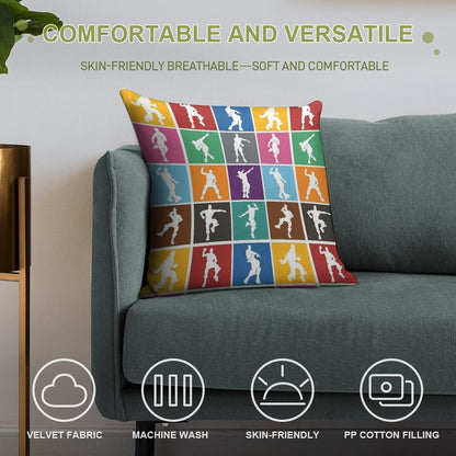 Battle Royale Victory Dance Rainbow Lattice Funny Soft Reinforced Edging Throw Pillow