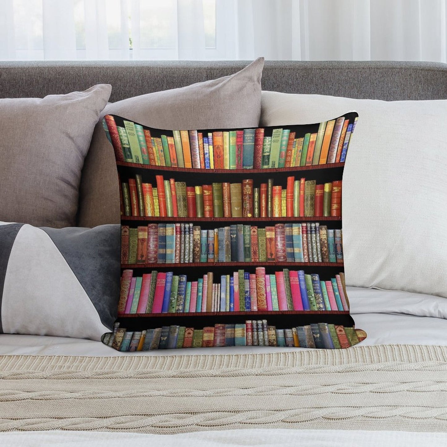 Jane Austen Antique Books, British Antique Books Soft Fade-Resistant Throw Pillow