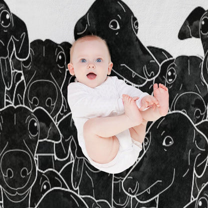 Greyhounds Black And White Pattern Throw Blanket