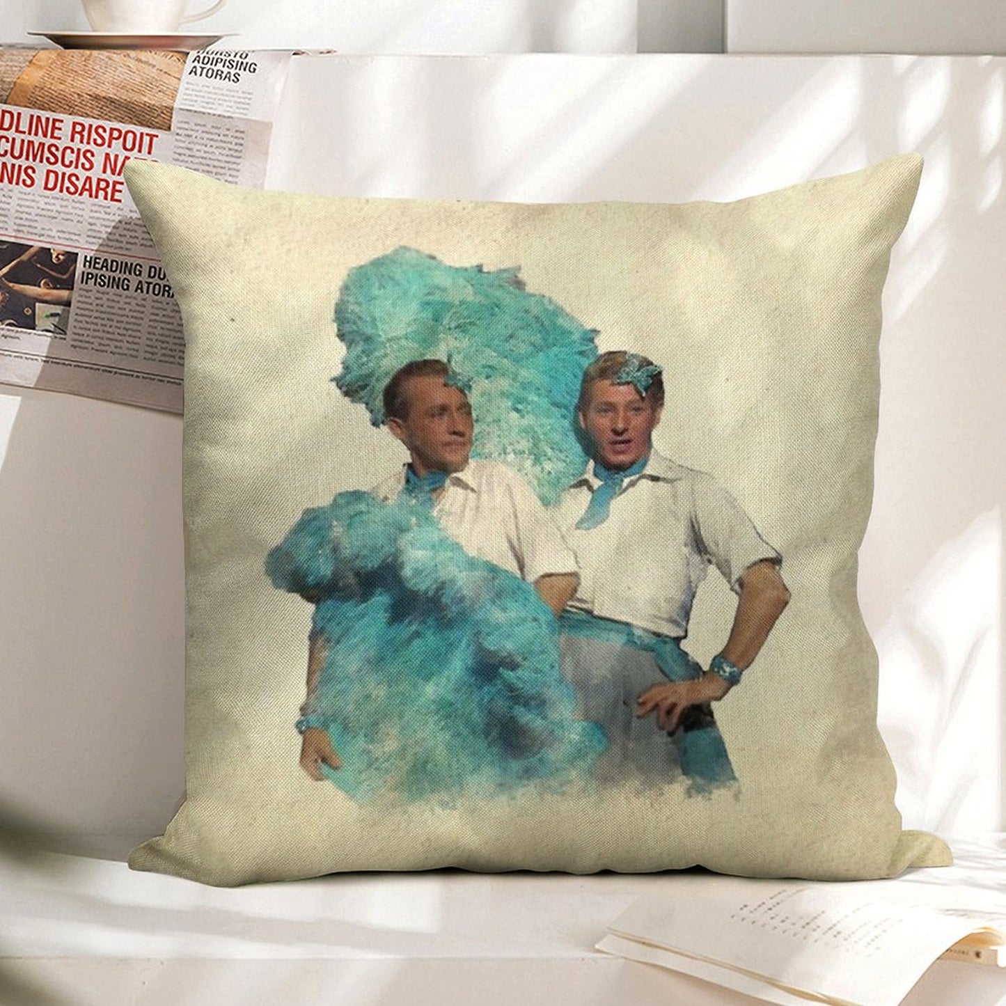 Reprise (Sisters) - Watercolor Linen Throw Pillow Cover