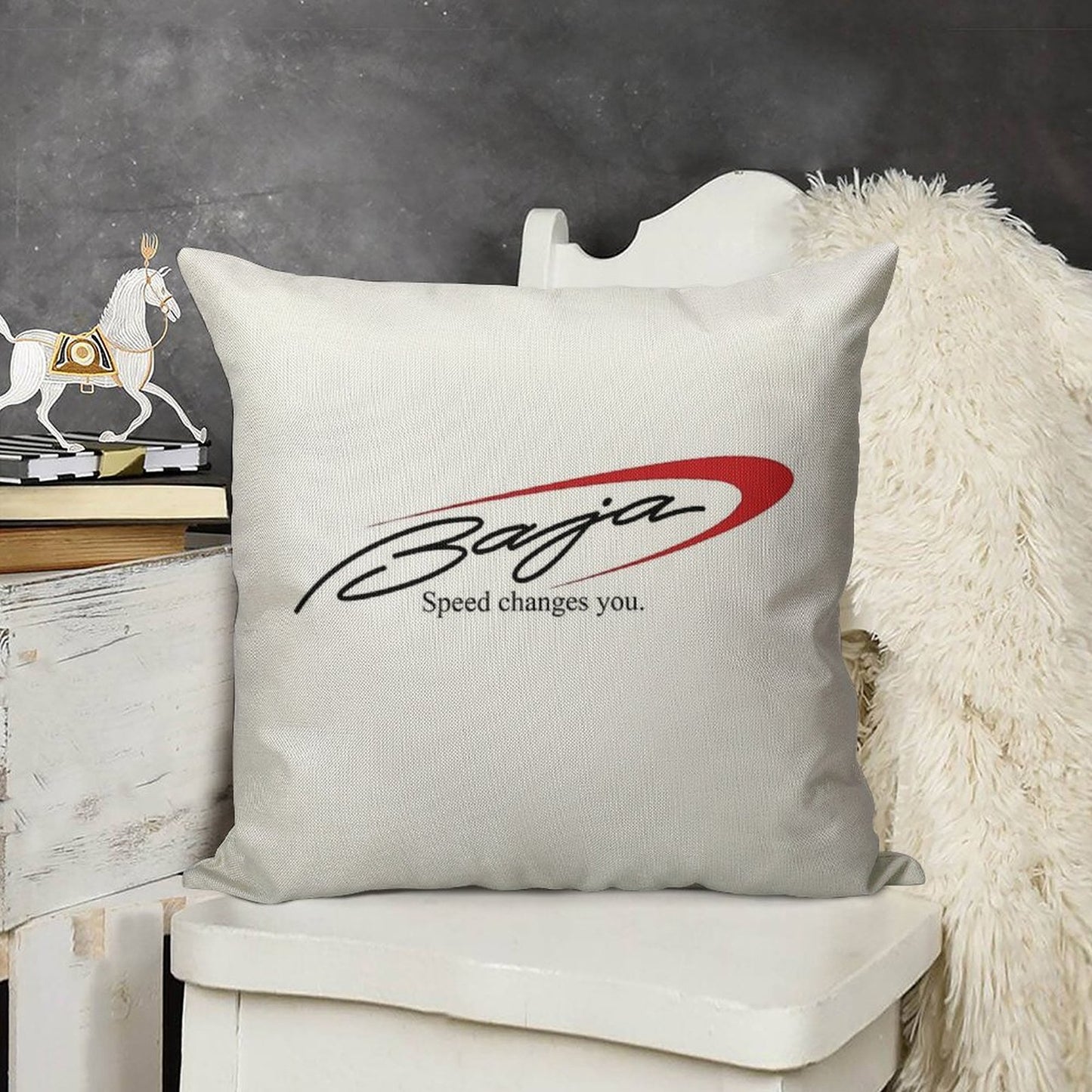 Baja Boats Linen Throw Pillow Cover