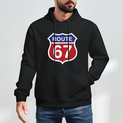 Route 67 Funny Six Seven 6 7 Meme Interstate Highway I-67 Adjustable Hood Hoodie